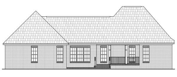 Acadian Country European French Country Rear Elevation of Plan 59142
