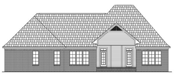 European French Country Traditional Rear Elevation of Plan 59143