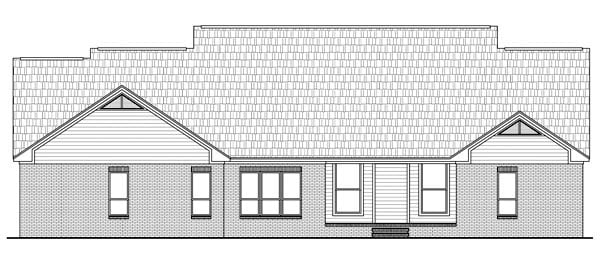 Country European Traditional Rear Elevation of Plan 59144