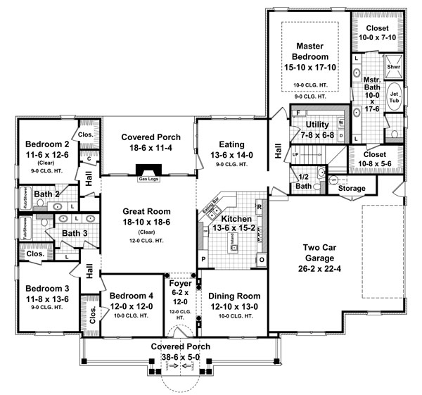 Country European Traditional Level One of Plan 59145