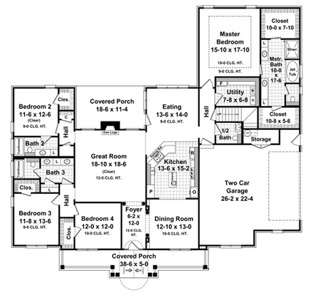 House Plan 59145 First Level Plan