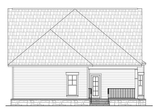 Cottage Country Craftsman Rear Elevation of Plan 59147