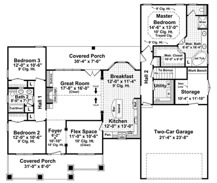 House Plan 59148 First Level Plan