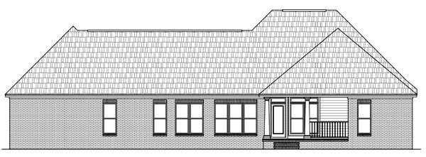 Country European Farmhouse Southern Rear Elevation of Plan 59150