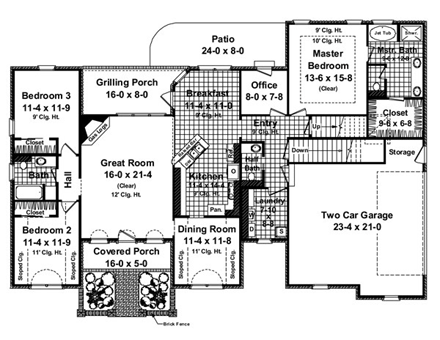 House Plan 59151 First Level Plan