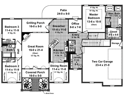 House Plan 59152 First Level Plan