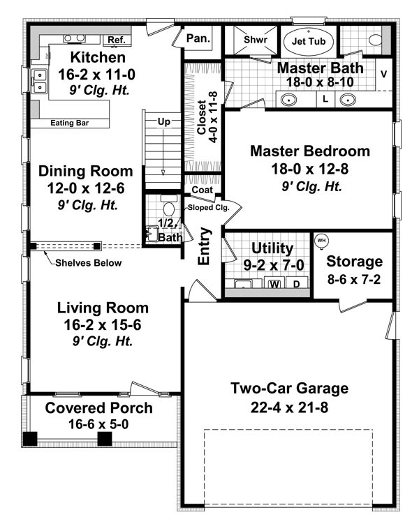 Bungalow Cottage Country Craftsman Level One of Plan 59154