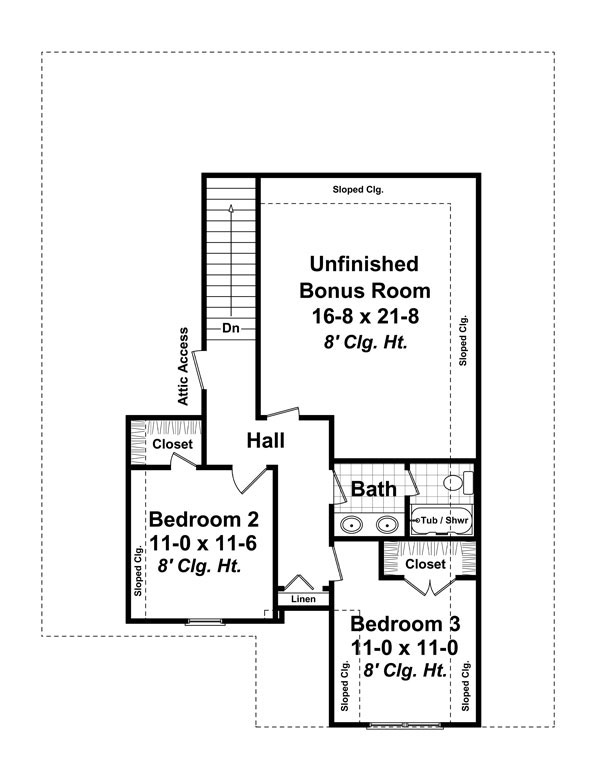 Bungalow Cottage Country Craftsman Level Two of Plan 59154