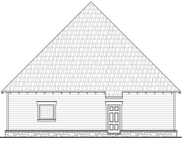 Bungalow Cottage Country Craftsman Rear Elevation of Plan 59154