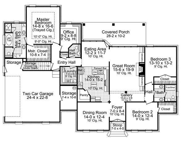 Acadian Country European French Country Southern Level One of Plan 59157