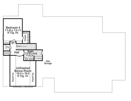 House Plan 59157 Second Level Plan