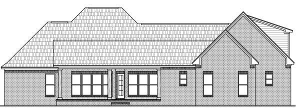 Acadian Country European French Country Southern Rear Elevation of Plan 59157