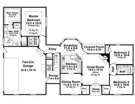 House Plan 59158 First Level Plan
