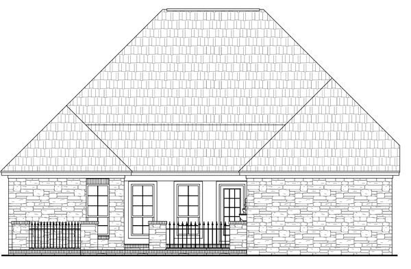 Cottage Country European French Country Rear Elevation of Plan 59159