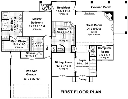 House Plan 59160 First Level Plan