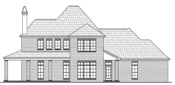 Acadian Country European French Country Rear Elevation of Plan 59160