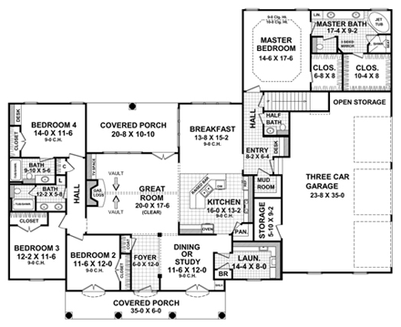 House Plan 59161 First Level Plan