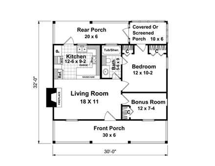 House Plan 59163 First Level Plan