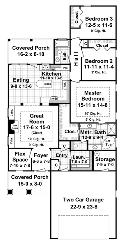 House Plan 59164 First Level Plan