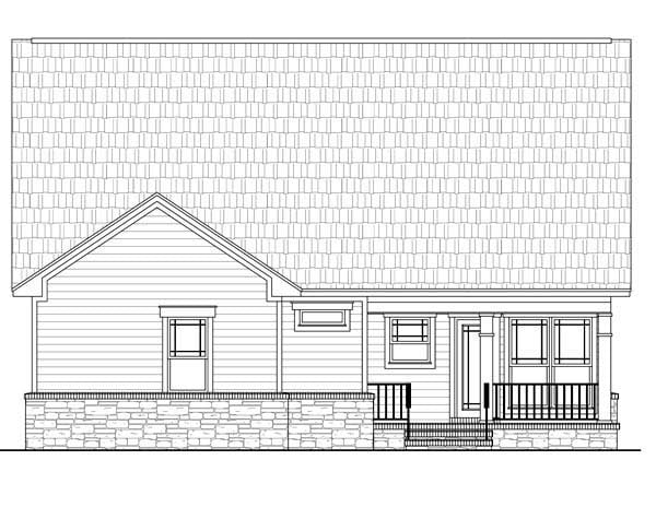 Cottage Country Craftsman Rear Elevation of Plan 59164