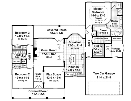 House Plan 59165 First Level Plan