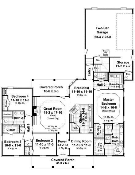 House Plan 59167 First Level Plan