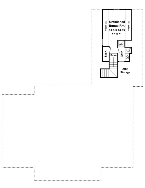 Acadian European French Country Tuscan Level Two of Plan 59167