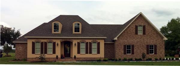 Acadian, Country, European, French Country, Southern Plan with 2401 Sq. Ft., 3 Bedrooms, 3 Bathrooms, 2 Car Garage Picture 2