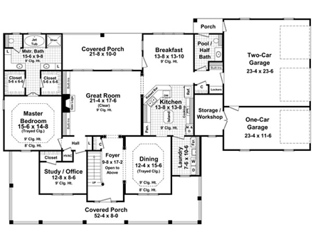 House Plan 59172 First Level Plan