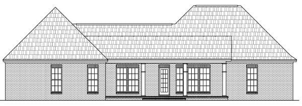 Colonial European Traditional Rear Elevation of Plan 59173