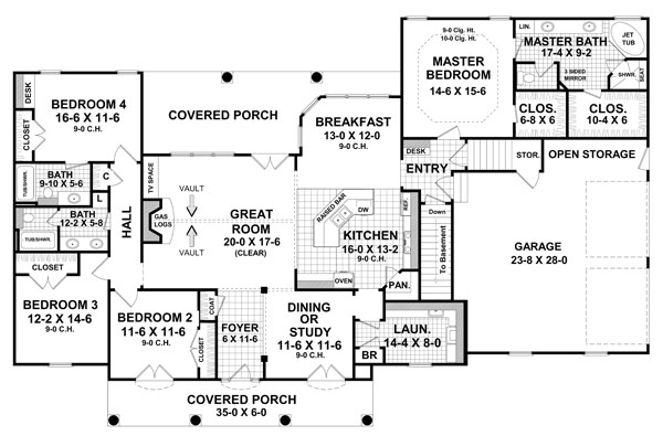 Acadian Country European French Country Southern Level One of Plan 59176