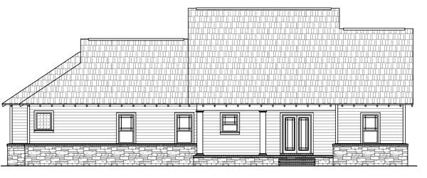 Cottage Country Craftsman Rear Elevation of Plan 59177