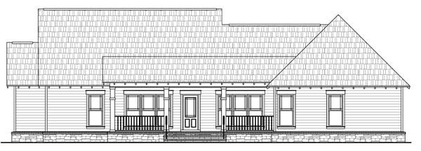 Country European French Country Traditional Rear Elevation of Plan 59182