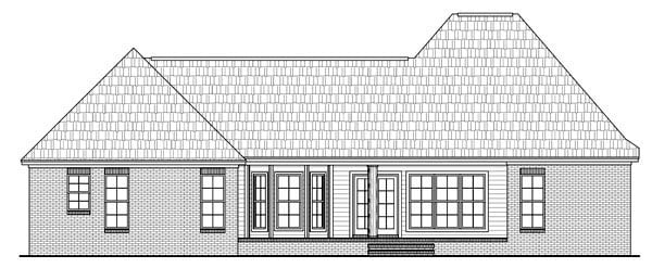 Acadian Country European French Country Traditional Rear Elevation of Plan 59183