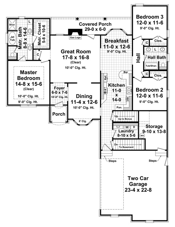 Country European Traditional Level One of Plan 59184