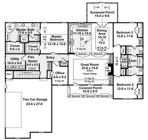 Acadian Country European French Country Traditional Level One of Plan 59185