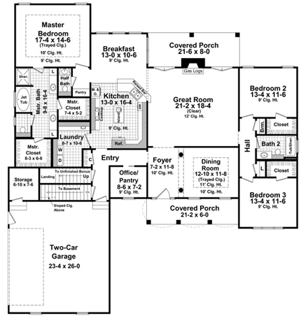 House Plan 59187 First Level Plan