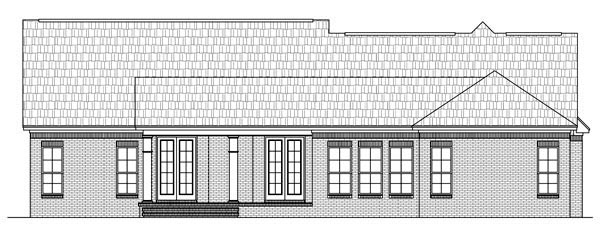Country Traditional Rear Elevation of Plan 59187