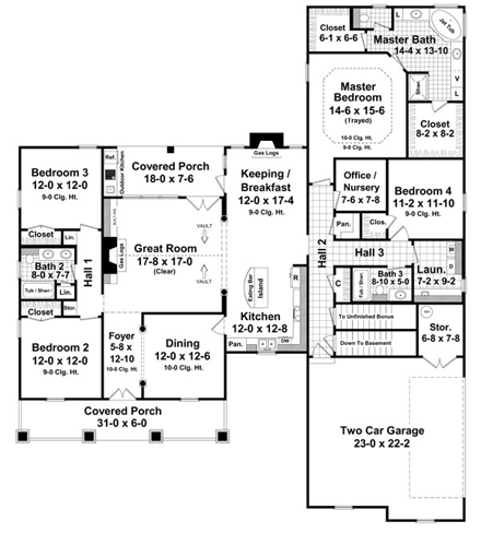 House Plan 59188 First Level Plan