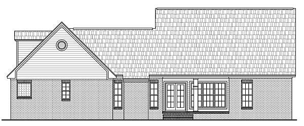 Country Craftsman European Traditional Rear Elevation of Plan 59188