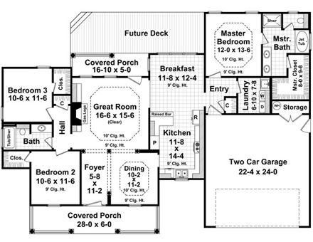 House Plan 59191 First Level Plan