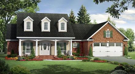 Country Farmhouse Southern Traditional Elevation of Plan 59191