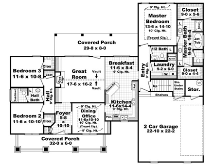 House Plan 59192 First Level Plan