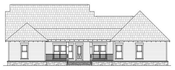 Bungalow Craftsman Rear Elevation of Plan 59193