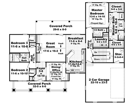 House Plan 59194 First Level Plan