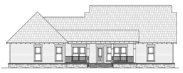 Cottage Country Craftsman Southern Rear Elevation of Plan 59194