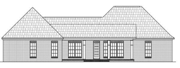 Country European Southern Traditional Rear Elevation of Plan 59195