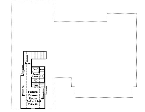 Cottage Country Craftsman Southern Level Two of Plan 59196