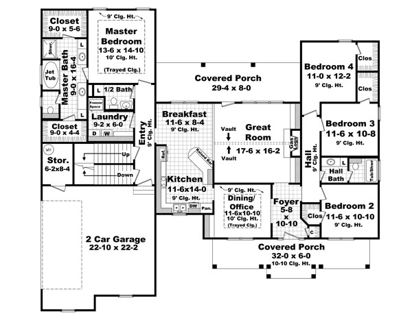 Country European Traditional Level One of Plan 59197