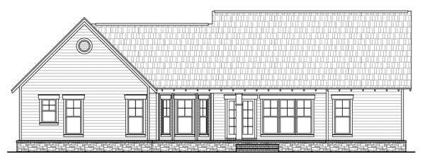 Bungalow Craftsman Traditional Rear Elevation of Plan 59201